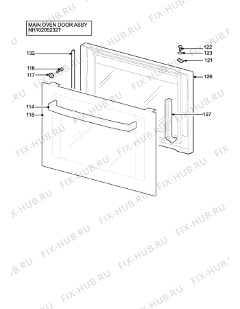 Взрыв-схема плиты (духовки) Zanussi ZDF290XC - Схема узла H10 Main Oven Door (large)